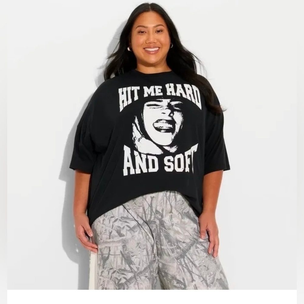 Billie Eilish Women's Hit Me Hard and Soft Oversized Short Sleeve Graphic TShirt
